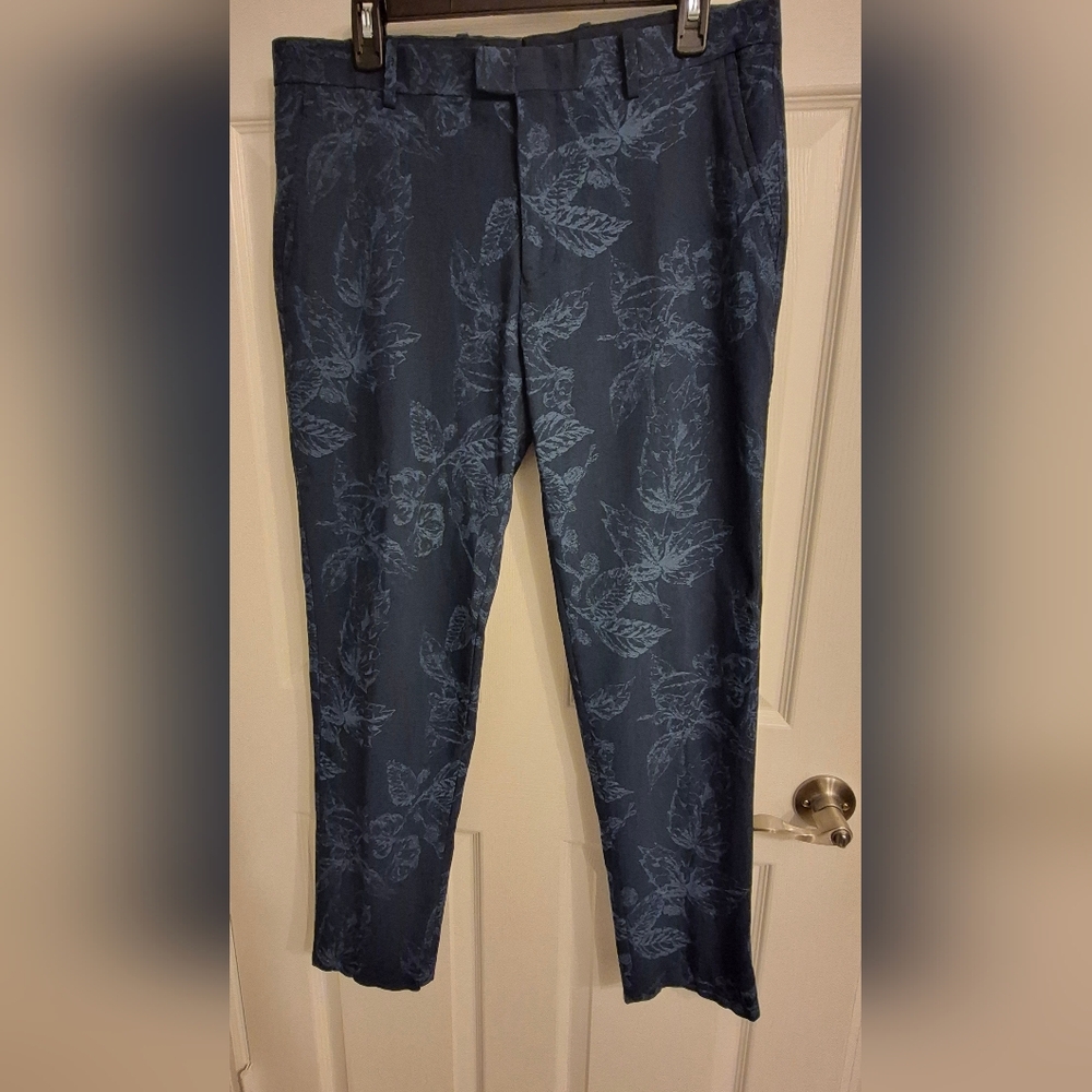 INC International Concepts Men's Navy Leaf Pattern Pants